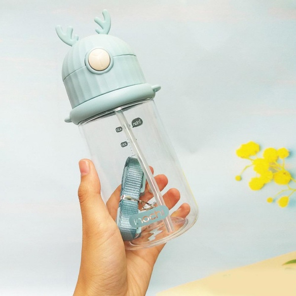 Bình uống nước ống hút có dây đeo Goki Rudy 450ml hình 2