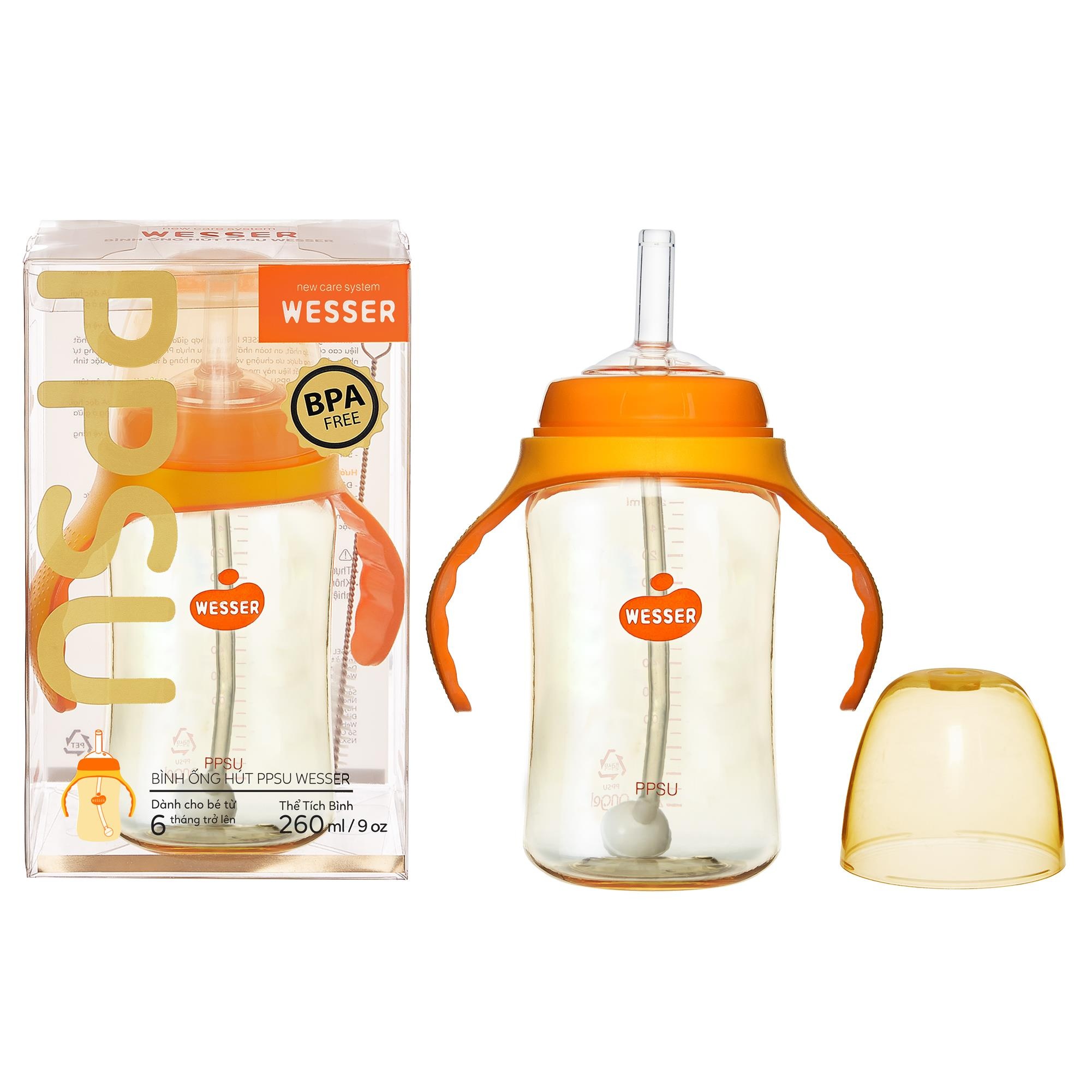 Bình uống nước PPSU 260ml Wesser hình 2