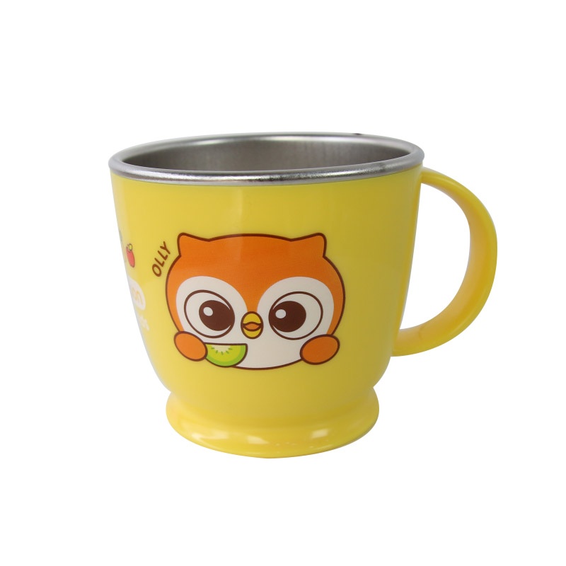 Cốc inox chống trượt Edison cú mèo quai 1 bên  hình 1