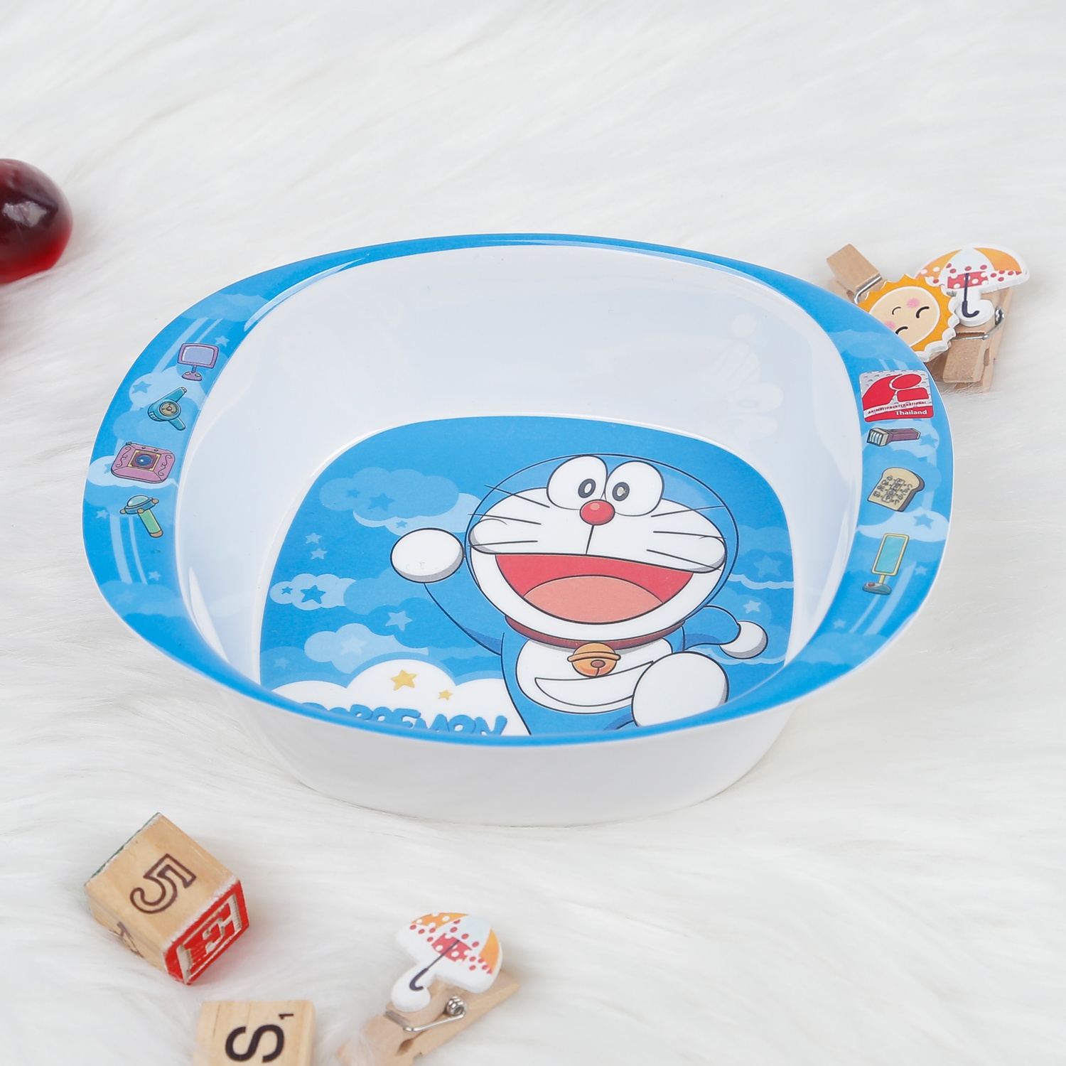 Bắt ăn cho bé có tai B225 in hình chú mèo Doremon xinh xắn