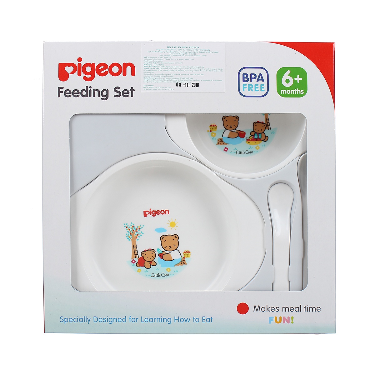 Bộ bát đĩa tập ăn MiMi 10009 Pigeon hình 1