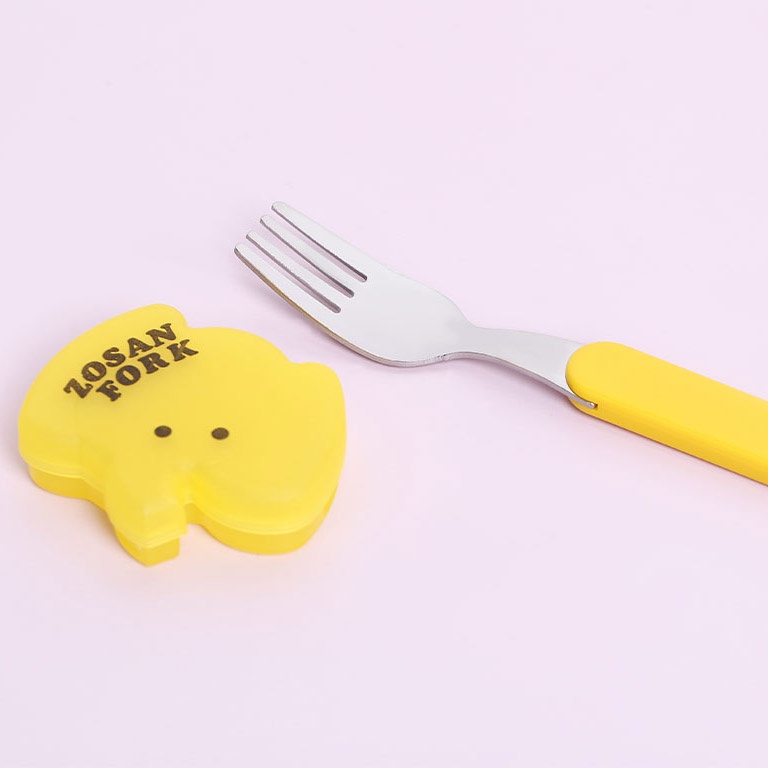 Dĩa inox Konbini cho bé kèm hộp đựng hình thú (Màu ngẫu nhiên) hình 3