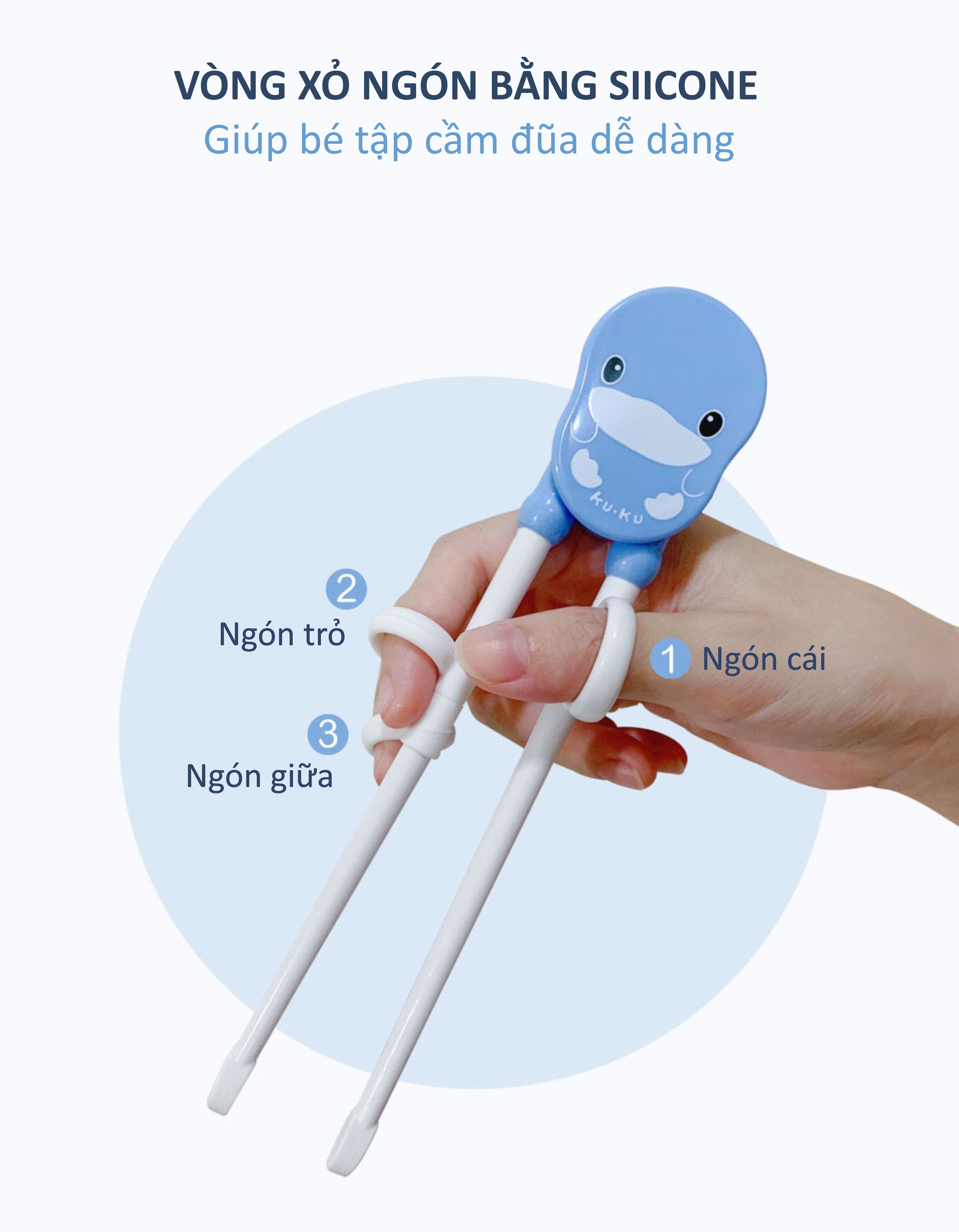 Đũa tập ăn cho bé KuKu KU3038 (Trên 2 tuổi) (Màu ngẫu nhiên) hình 3