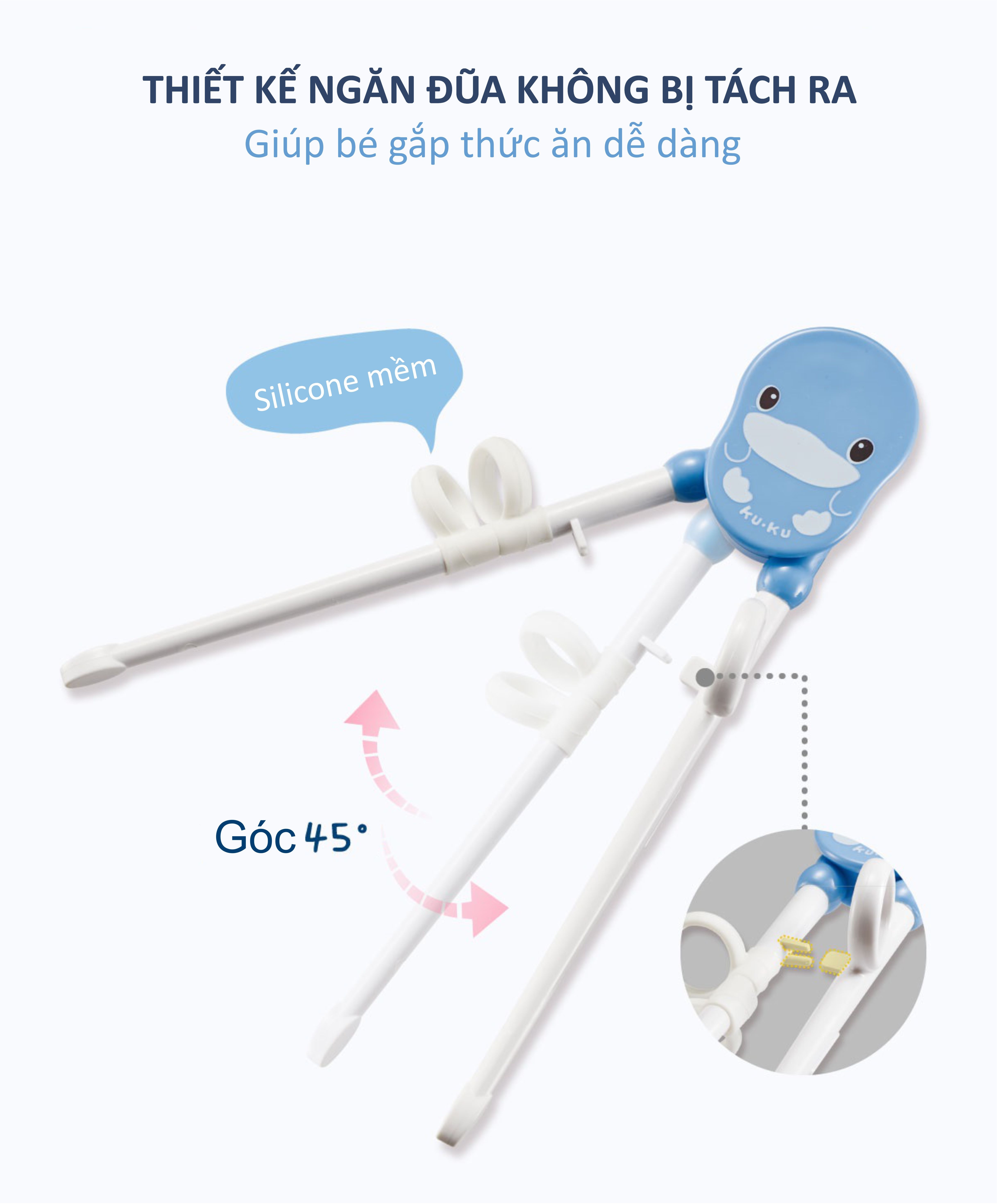 Đũa tập ăn cho bé KuKu KU3038 (Trên 2 tuổi) (Màu ngẫu nhiên) hình 5