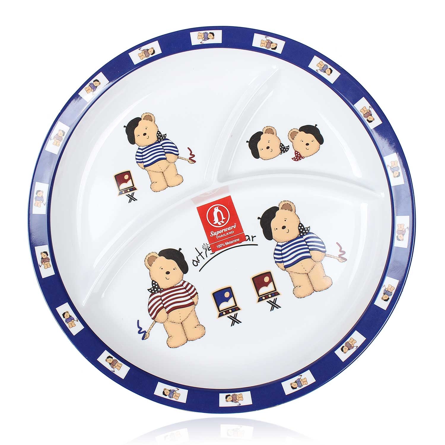 Khay ăn 3 ngăn in hình chú gấu T383-10 hình 1