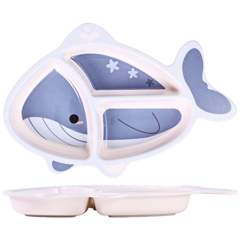 Khay ăn dặm Mamago Blue Whale chia 3 ngăn 230g hình 1