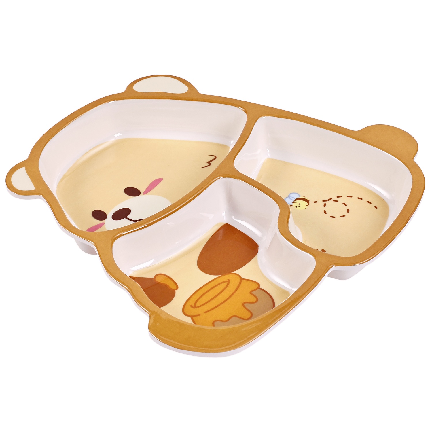 Khay ăn dặm Mamago Brown Bear 3 ngăn 285g