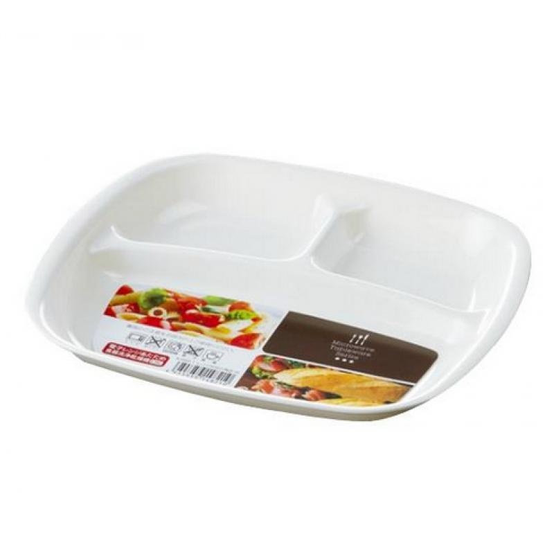 Khay tập ăn cho bé 3 ngăn KBN (Trắng) hình 1