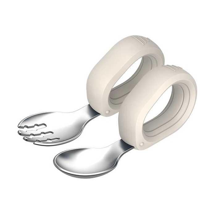 Set 2 thìa nĩa ăn dặm inox Hallysen (Màu ngẫu nhiên)