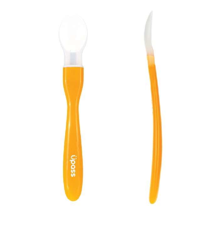 Thìa ăn dặm silicone cán dài UP3039Y (Màu ngẫu nhiên) hình 3