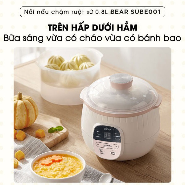 Bữa sáng đầy đủ chất dinh dưỡng cùng nồi Bear 0.8L
