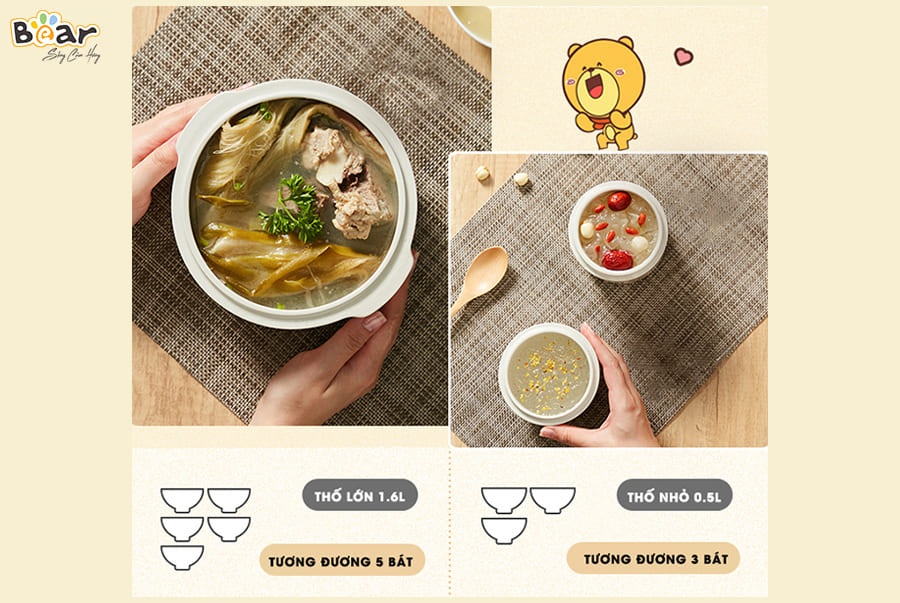 Nồi nấu chậm Bear 1.6L SUBE002 hình 4