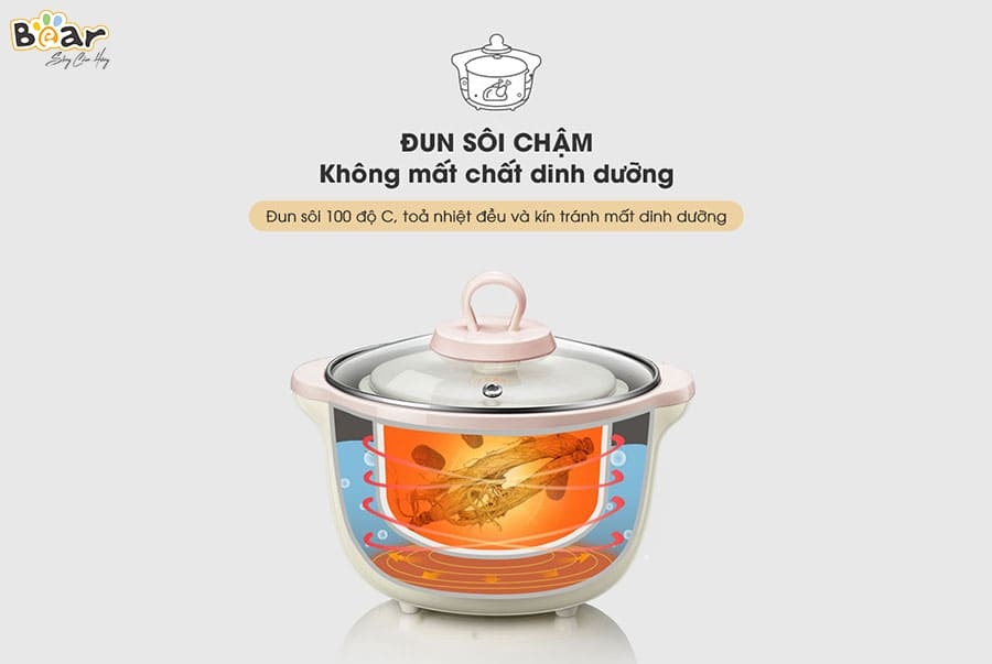 Nồi nấu chậm Bear 1.6L SUBE002 hình 2