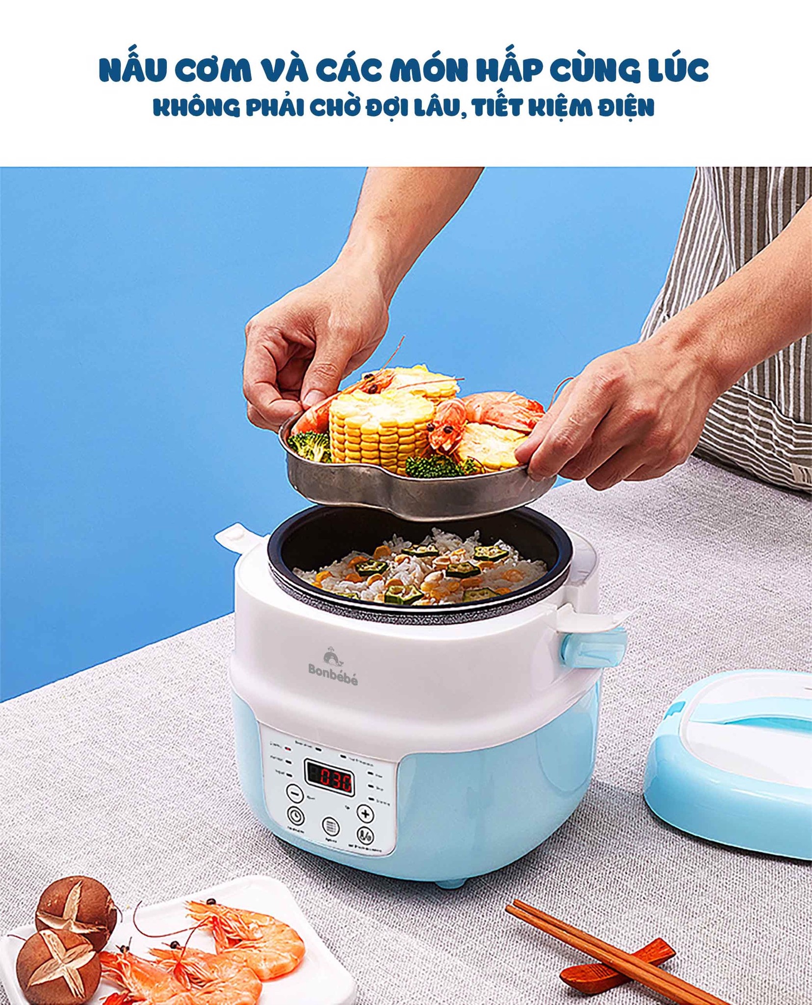 Nồi nấu nhanh thông minh Bonbébé BB-36 dung tích 2000ml hình 8