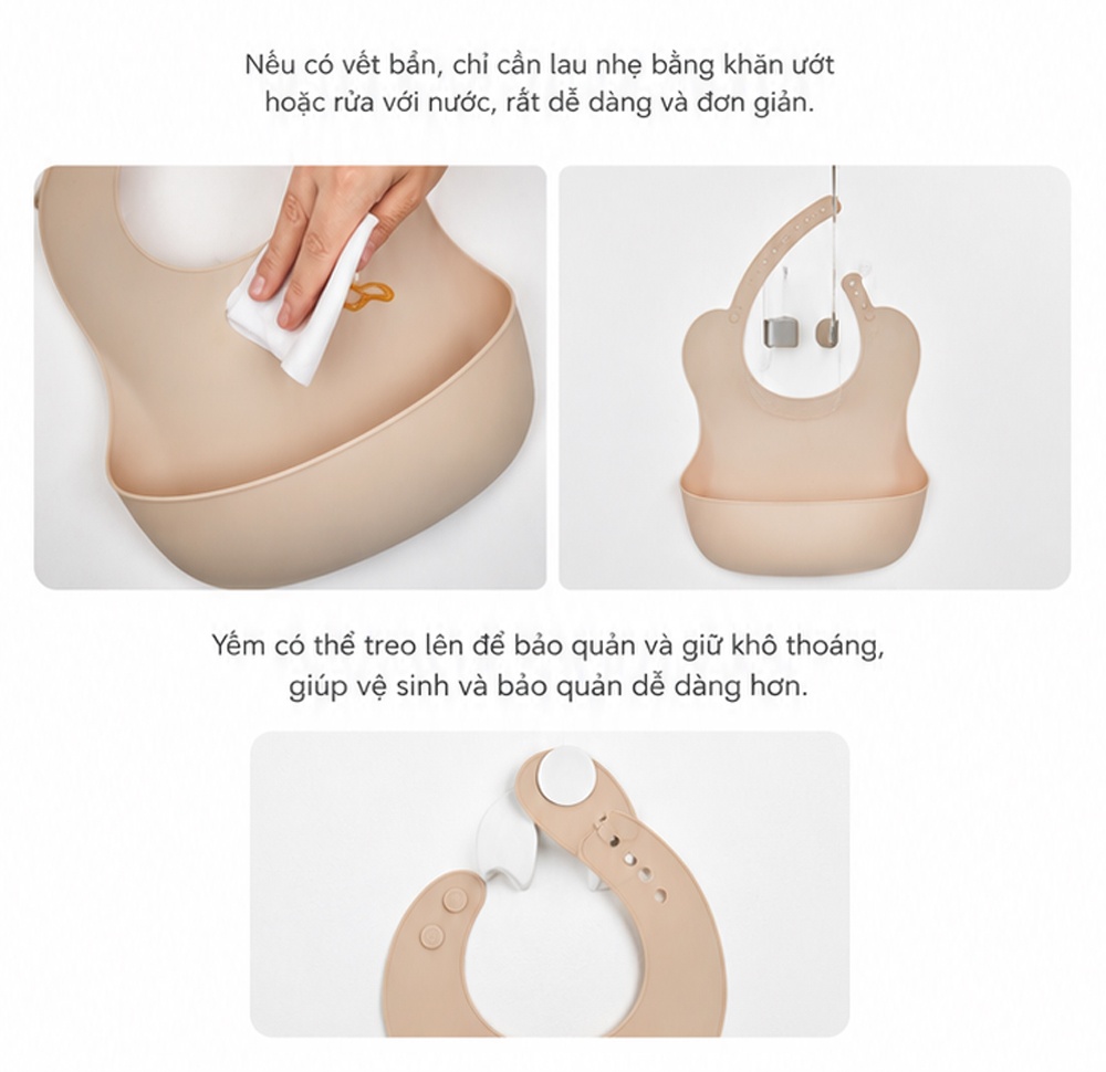 Yếm ăn silicone Moyuum cao cấp (Sweet Party) hình 5