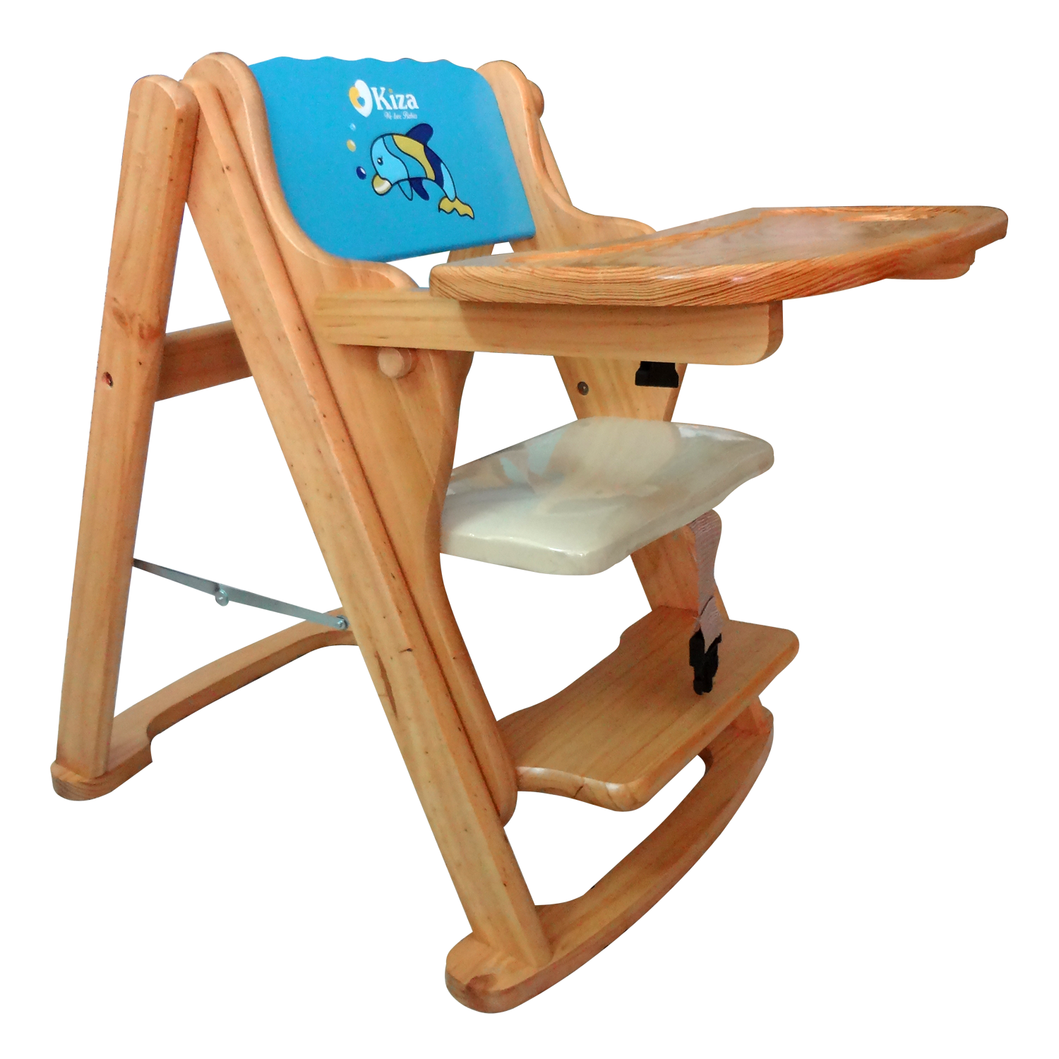 Ghế ăn dặm trượt hình cá heo Kiza cho bé (Xanh) hình 2