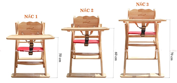 Kích thước ghế ăn dặm Goldcat