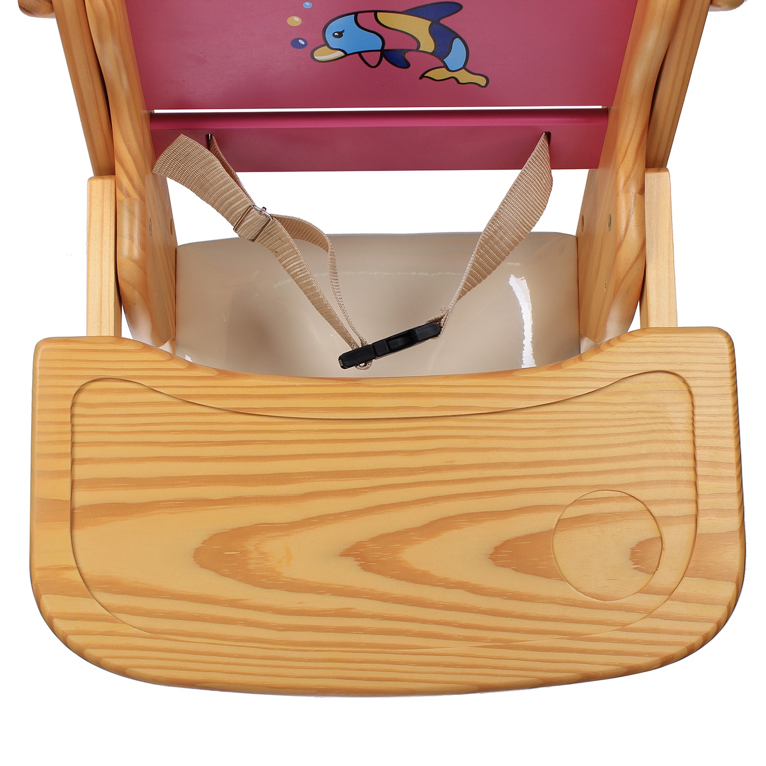 Ghế ăn dặm trượt hình cá heo Kiza (hồng) hình 3
