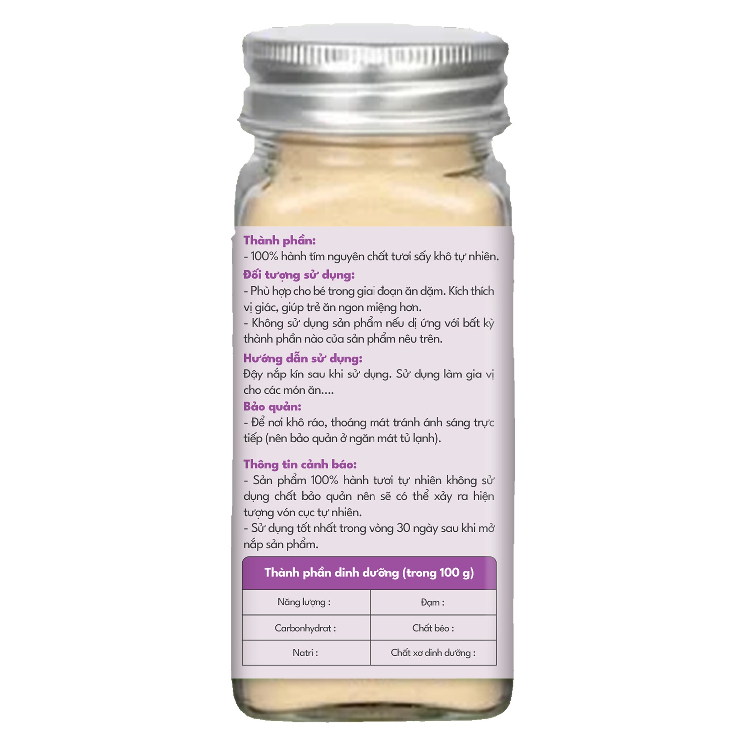 Bột hành cho bé Hebe 60g hình 2