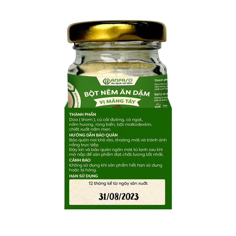 Bột nêm ăn dặm Anpaso vị măng tây 60g hình 3