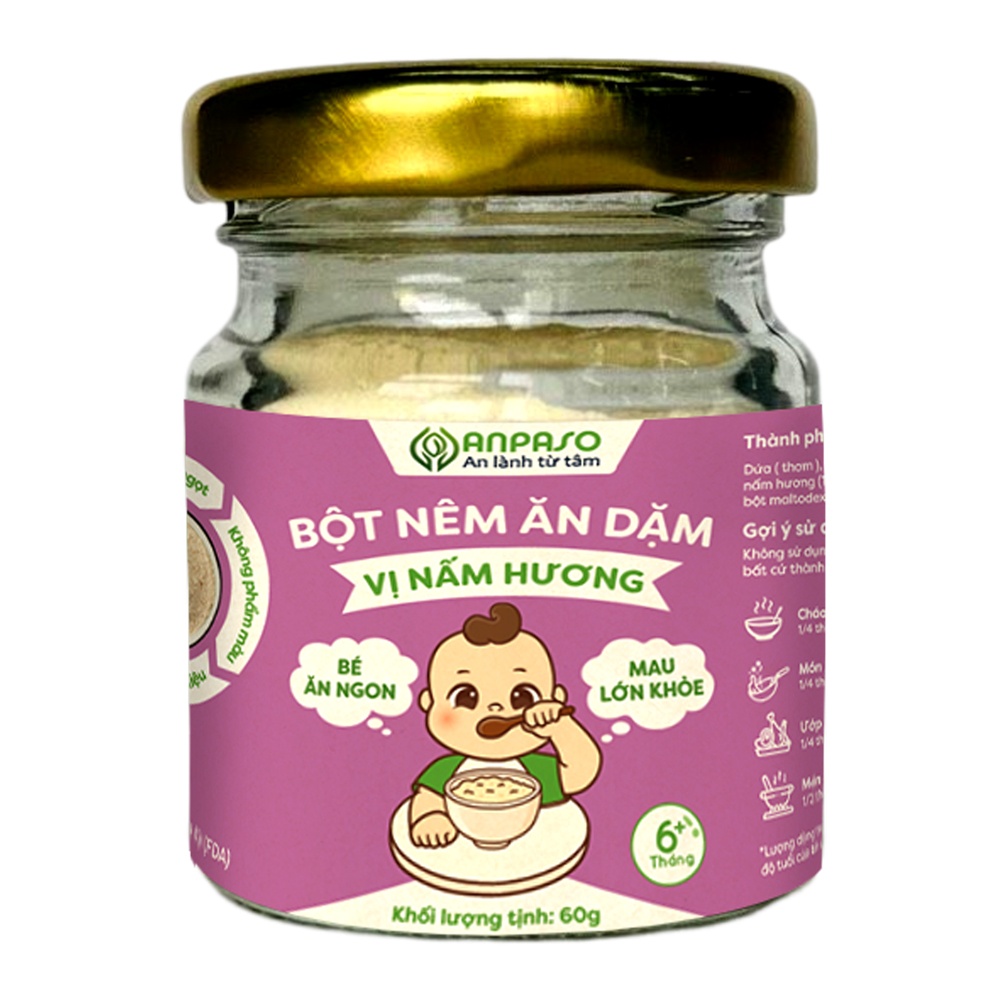 Bột nêm ăn dặm Anpaso vị nấm hương 60g hình 1