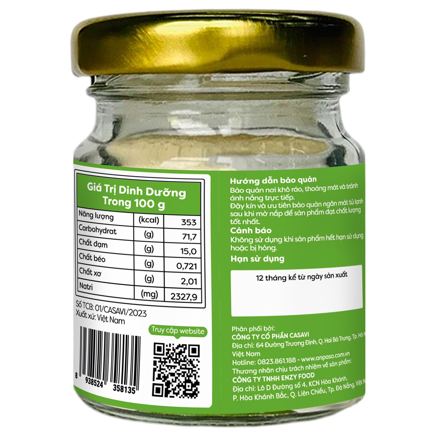 Bột nêm ăn dặm Anpaso vị rau củ 60g