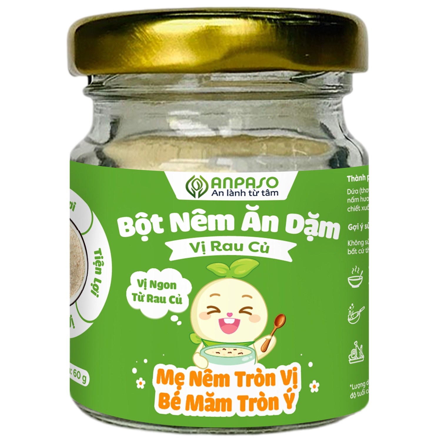 Bột nêm ăn dặm Anpaso vị rau củ 60g hình 1