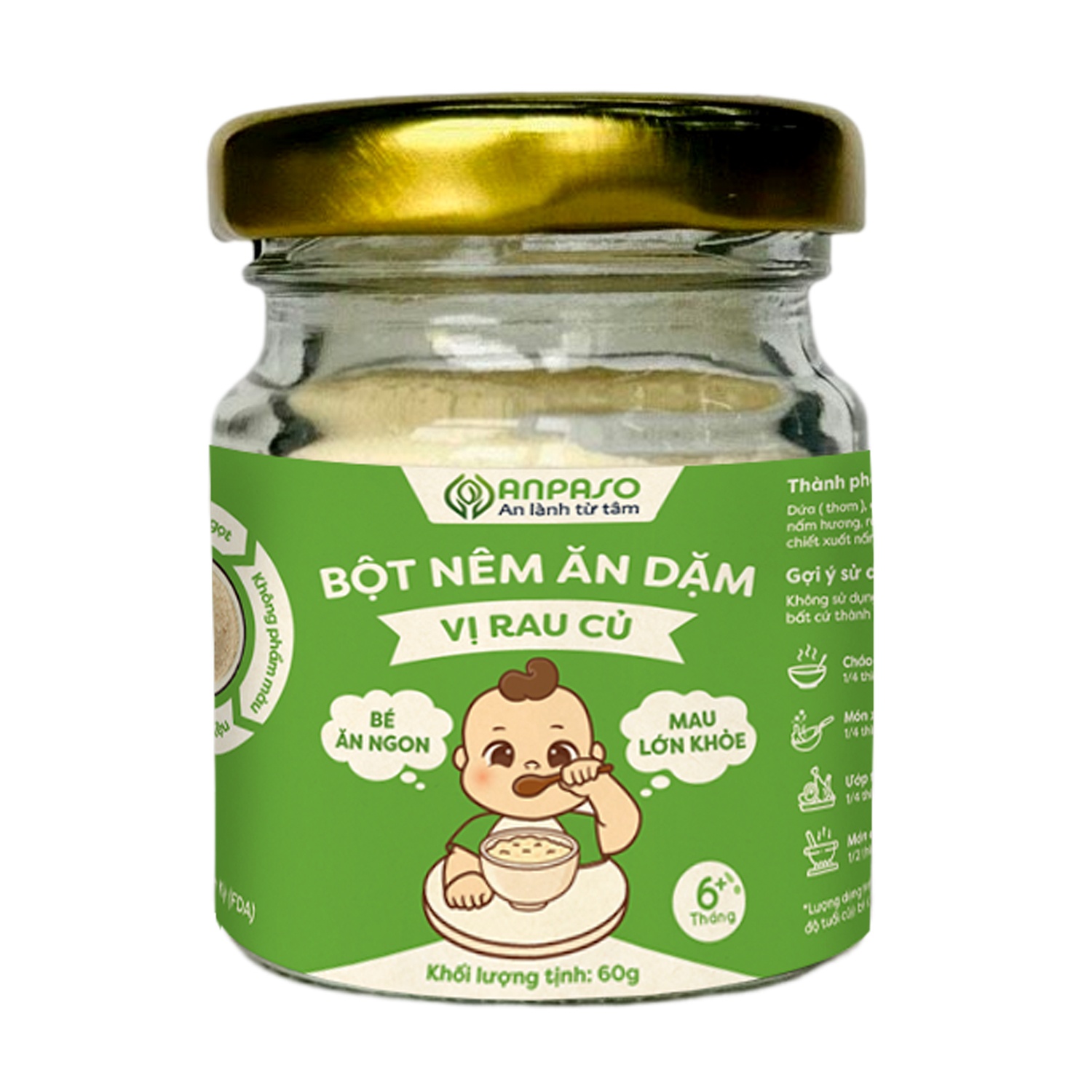 Bột nêm ăn dặm Anpaso vị rau củ 60g hình 2