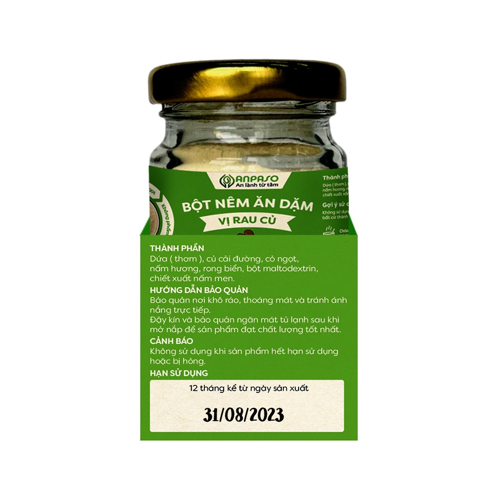 Bột nêm ăn dặm Anpaso vị rau củ 60g hình 3