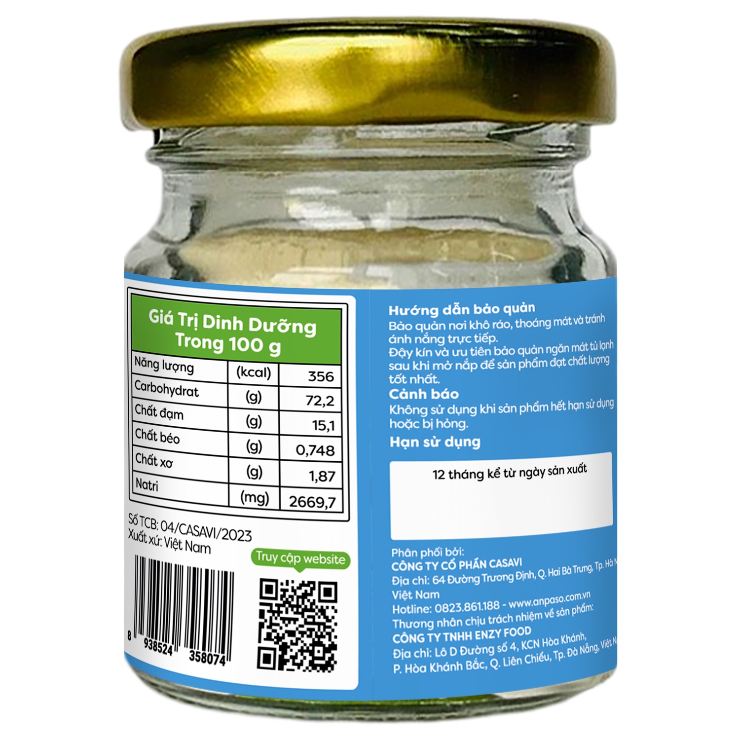 Bột nêm ăn dặm Anpaso vị rau củ 60g