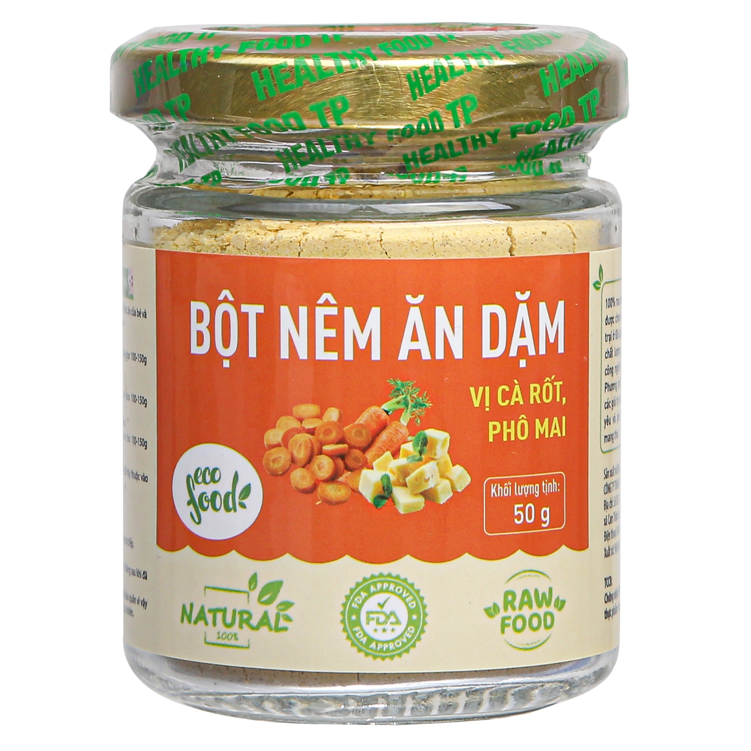 Bột nêm ăn dặm cà rốt và phô mai Ecofood 50g hình 1
