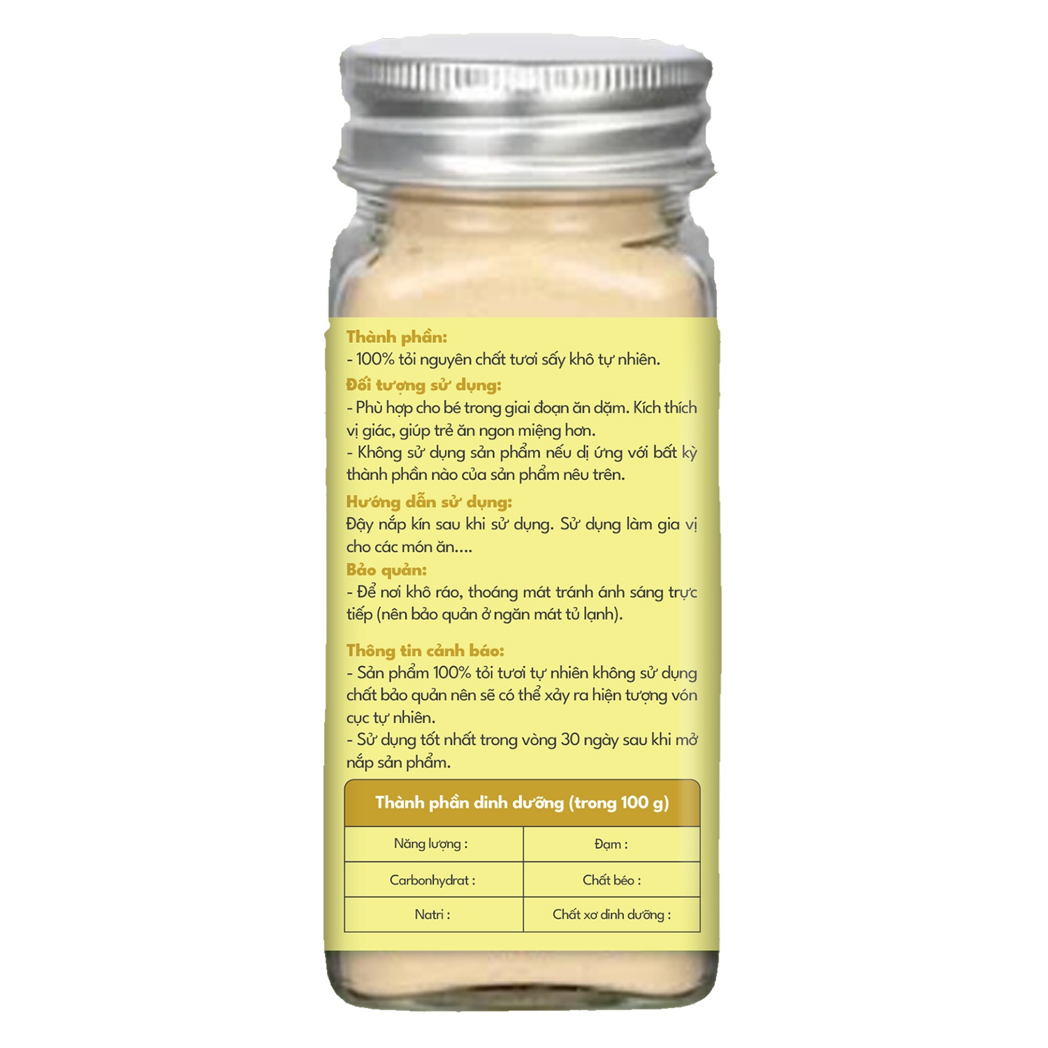 Bột tỏi cho bé Hebe 60g hình 2