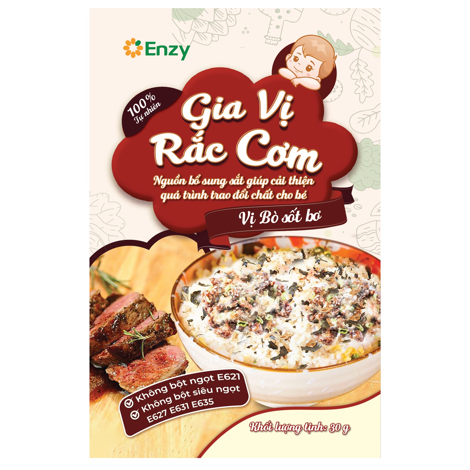 Gia vị rắc cơm Enzy vị bò sốt bơ gói 30g hình 1