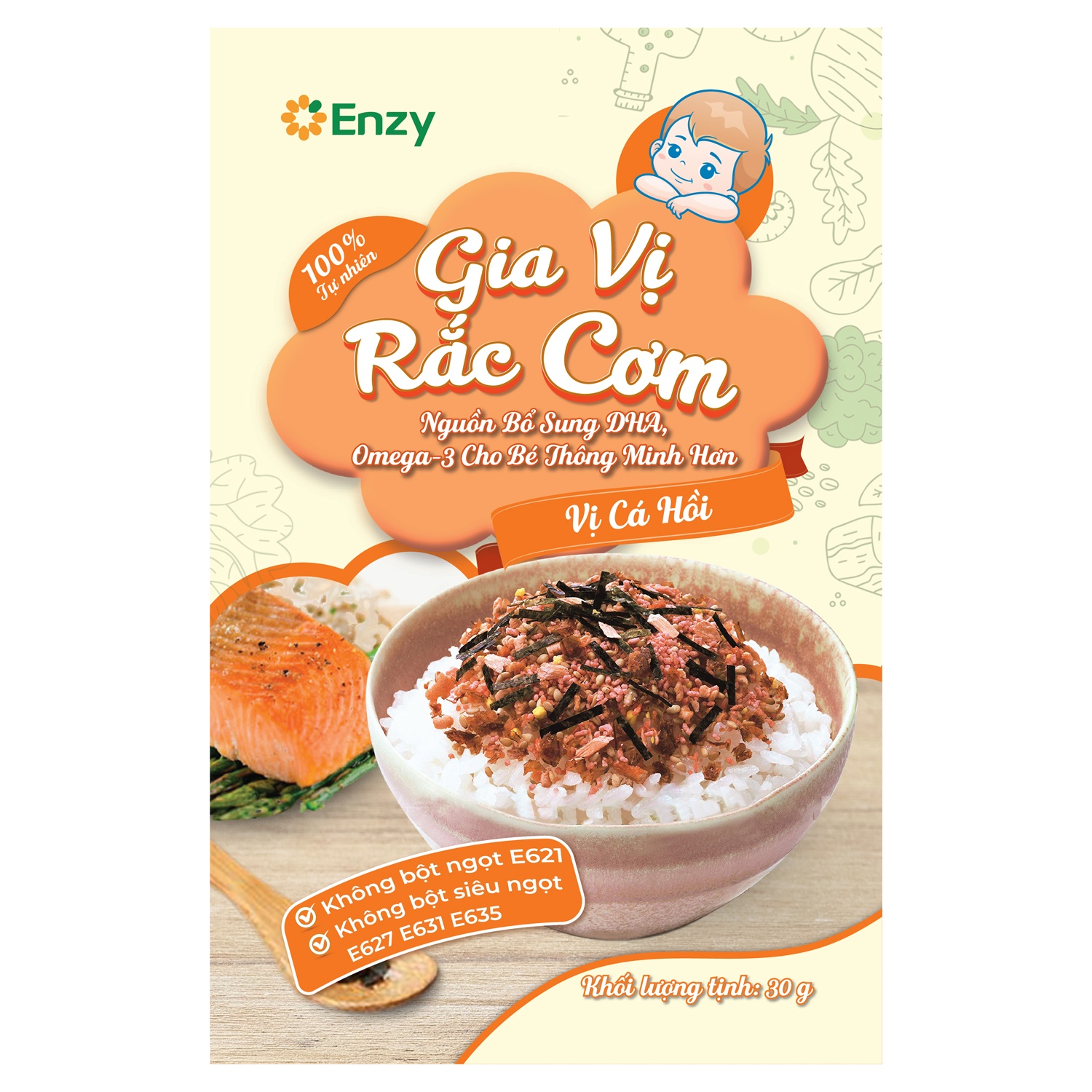 Gia vị rắc cơm Enzy vị cá hồi gói 30g hình 1