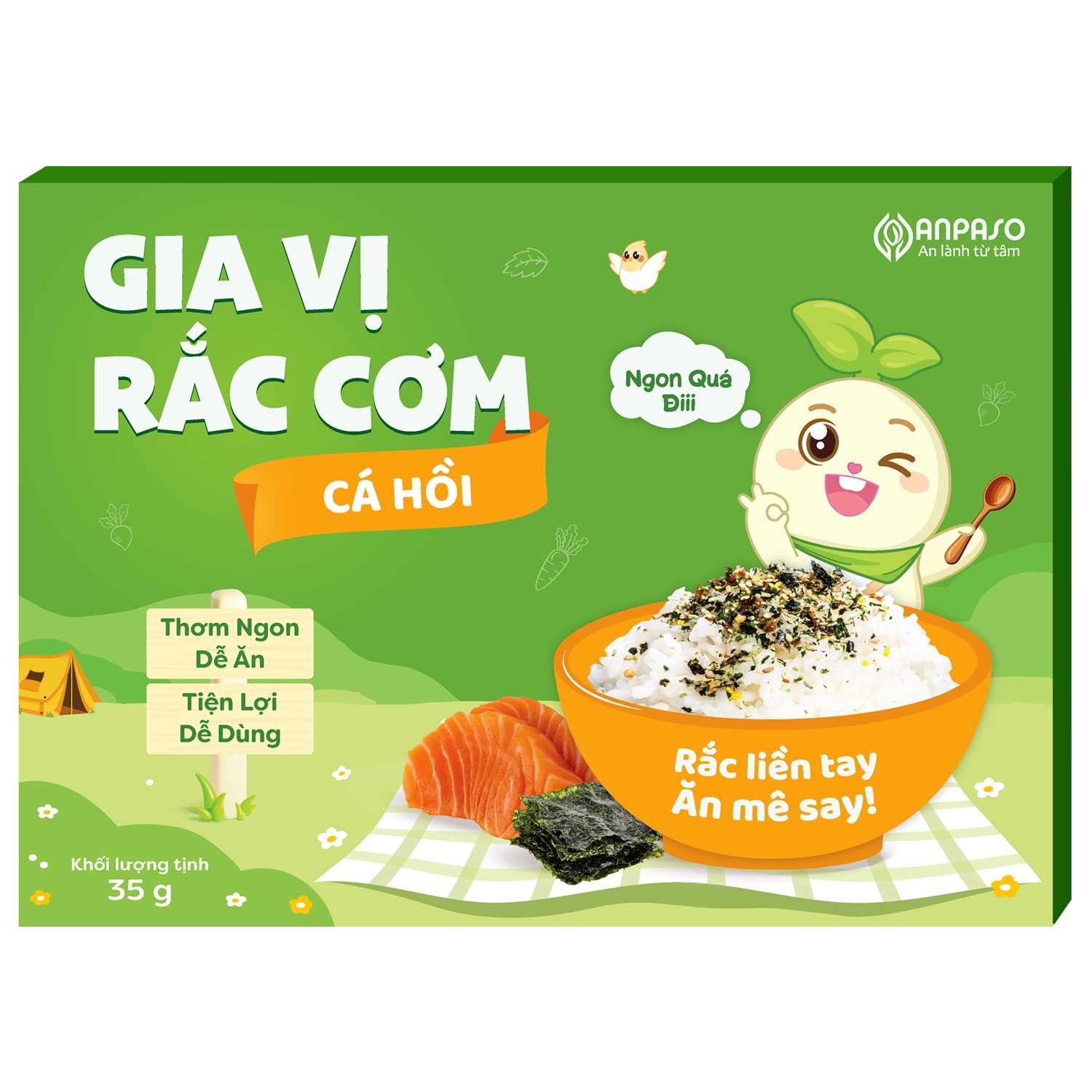 Gia vị rắc cơm trẻ em vị cá hồi Anpaso 35g