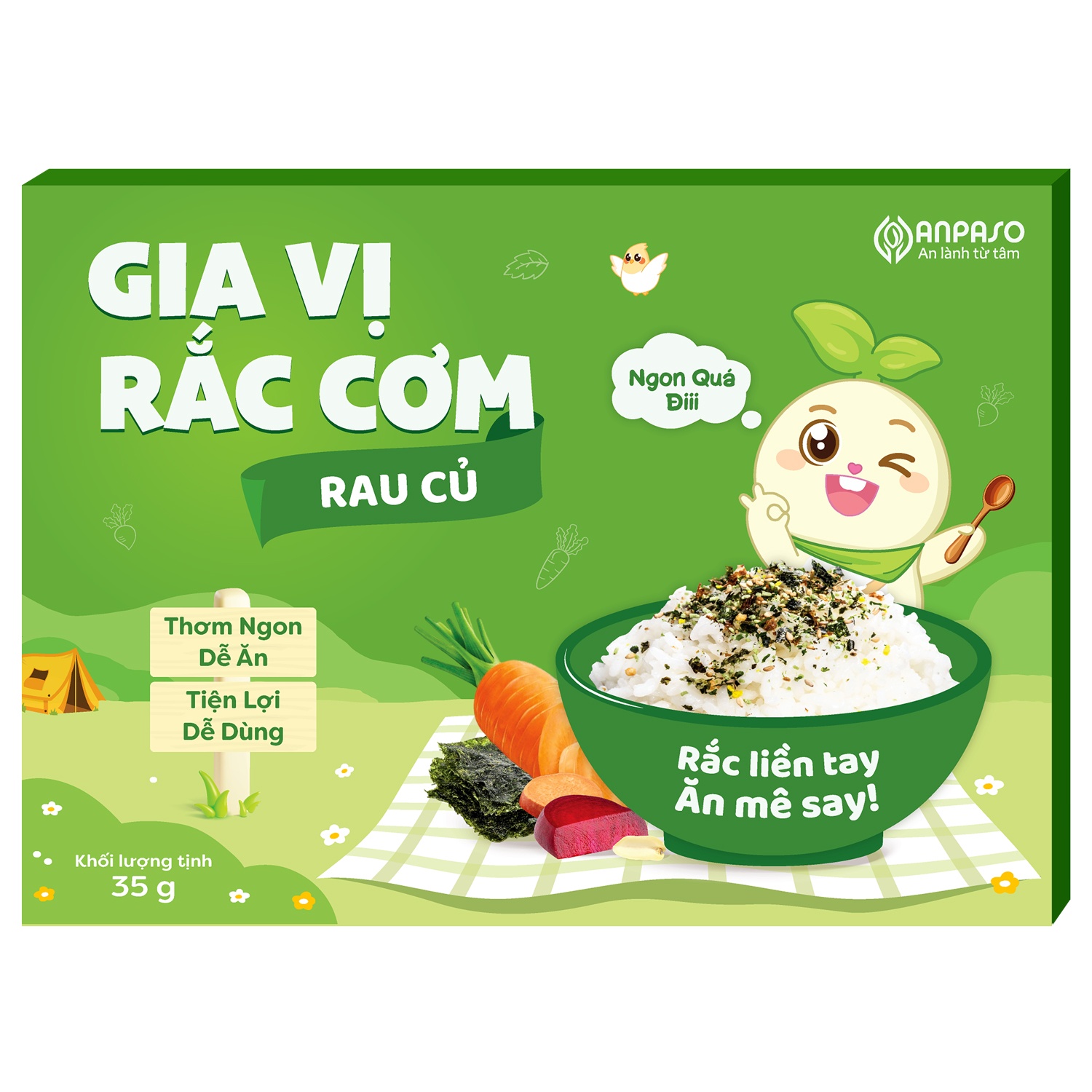 Gia vị rắc cơm trẻ em vị rau củ Anpaso 35g