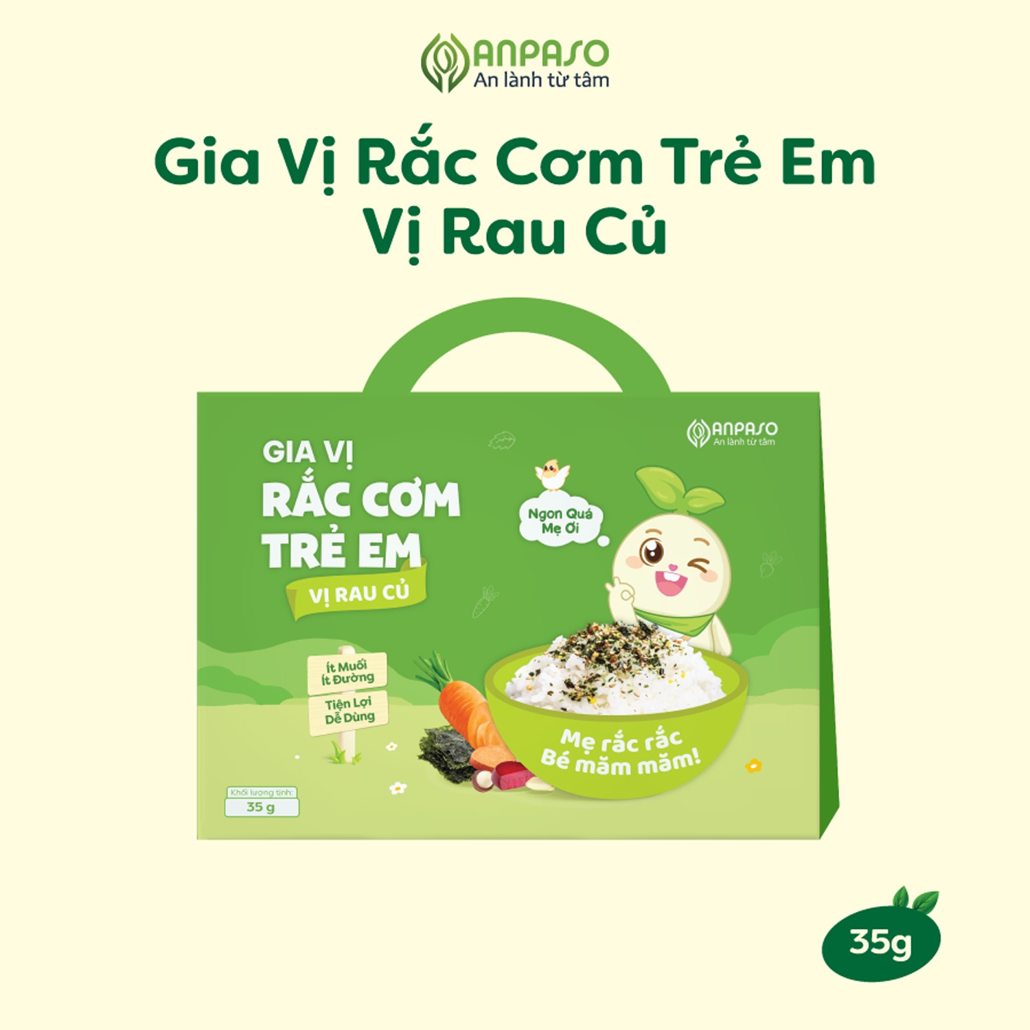 Gia vị rắc cơm trẻ em vị rau củ Anpaso 35g hình 2