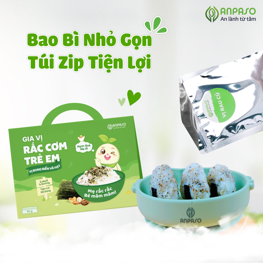 Gia vị rắc cơm trẻ em vị rong biển Anpaso 35g 3