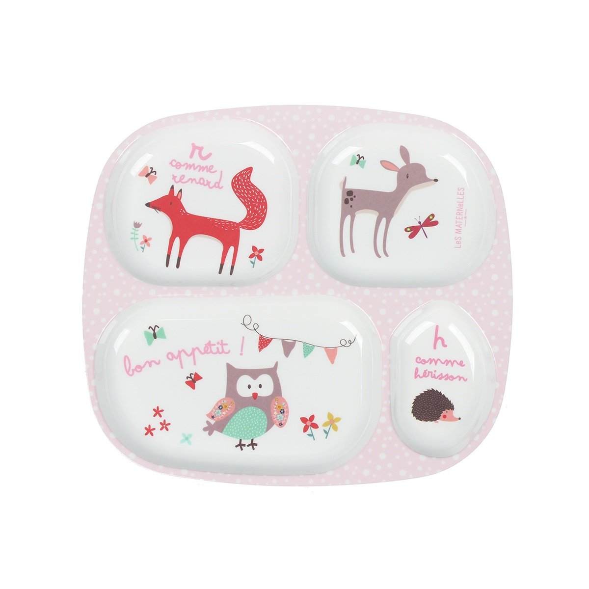 Khay ăn dặm 4 ngăn KidsPlaza U01 Forest Pink 180g hình 1