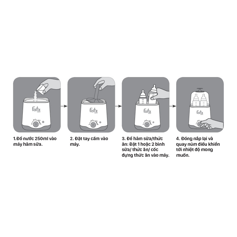 Máy hâm sữa Fatzbaby FB3012SL thế hệ mới (màu ghi-xám) hình 7