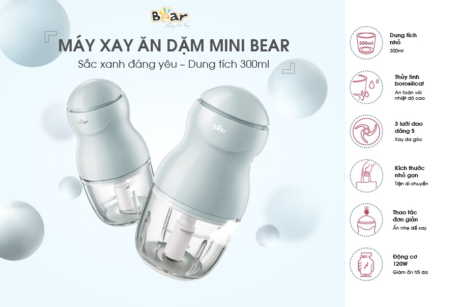 Máy xay ăn dặm cho bé Bear GR-B03V2 0,3 lít hình 5