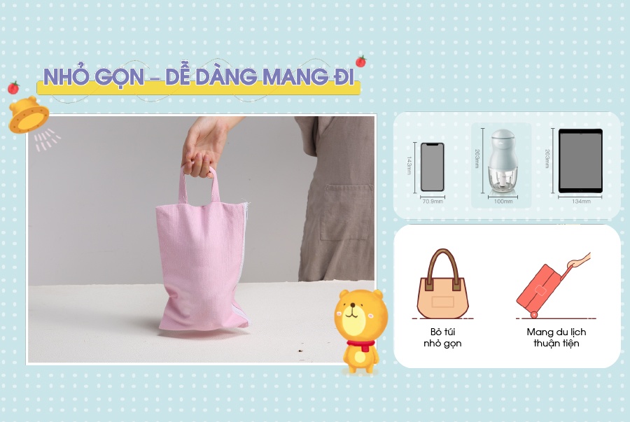 Máy xay ăn dặm cho bé Bear GR-B03V2 0,3 lít hình 4