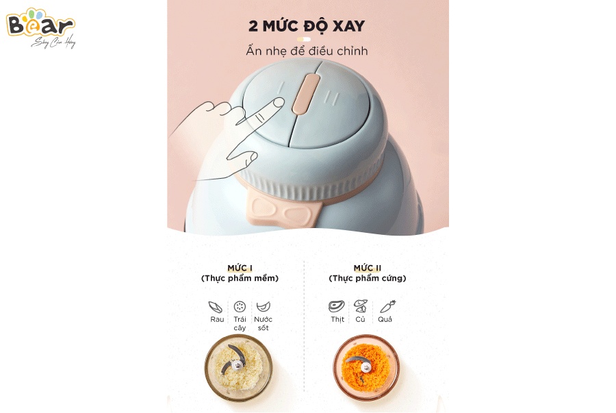 Máy xay ăn dặm cho bé Bear GR-B06V1 0,6 lít 2 chế độ xay