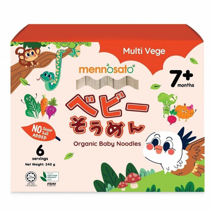 Mỳ ăn dặm hữu cơ cho bé mix vị MenNoSato 240g