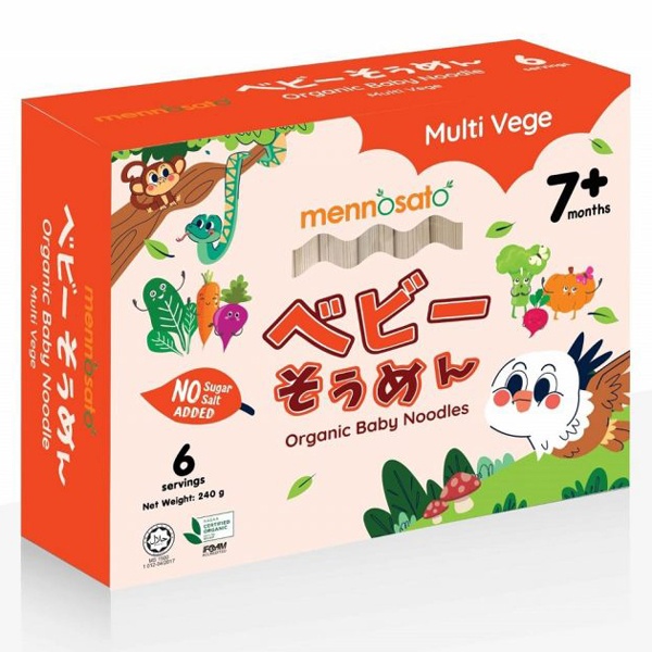Mỳ ăn dặm hữu cơ cho bé mix vị MenNoSato 240g