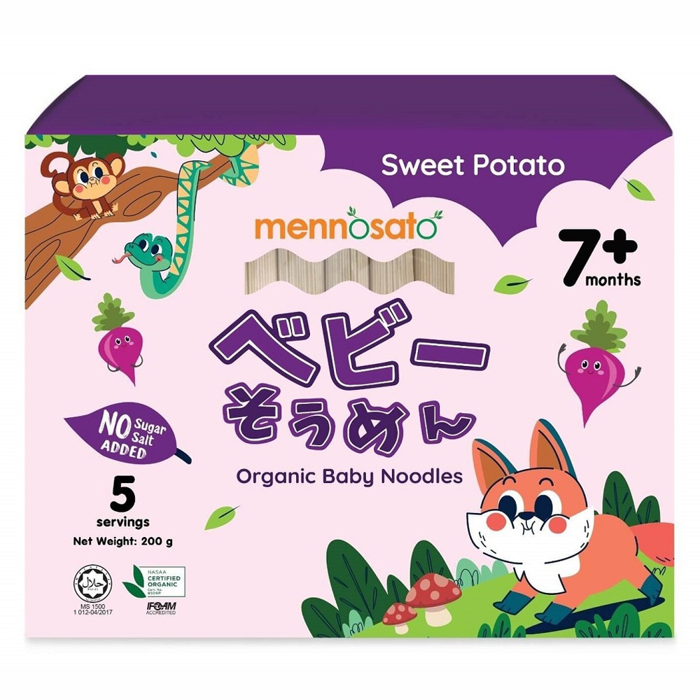 Mỳ ăn dặm hữu cơ cho bé vị khoai lang MenNoSato 200g  hình 1