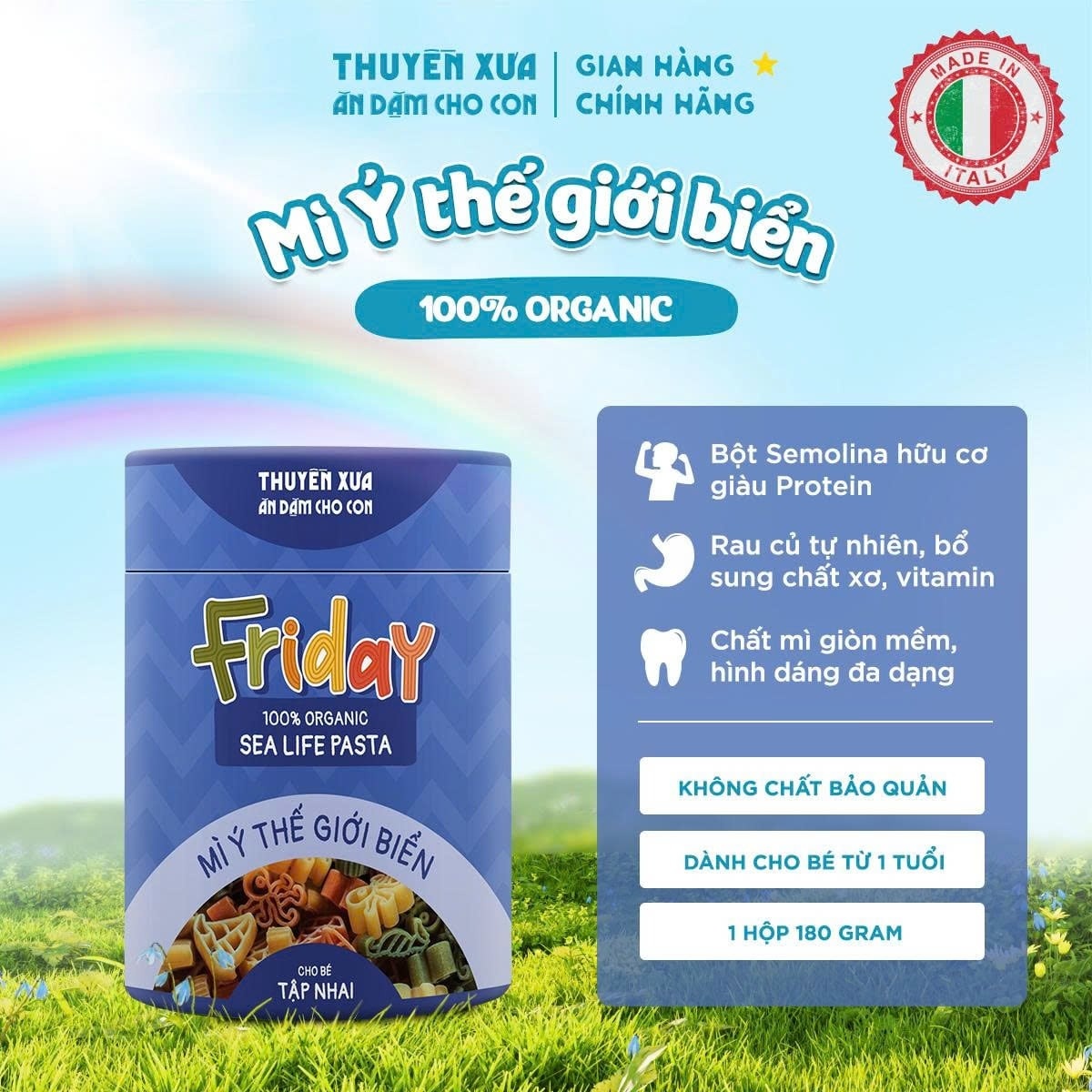 Mỳ ý thế giới biển Thuyền Xưa cho bé 12M+ hình 2