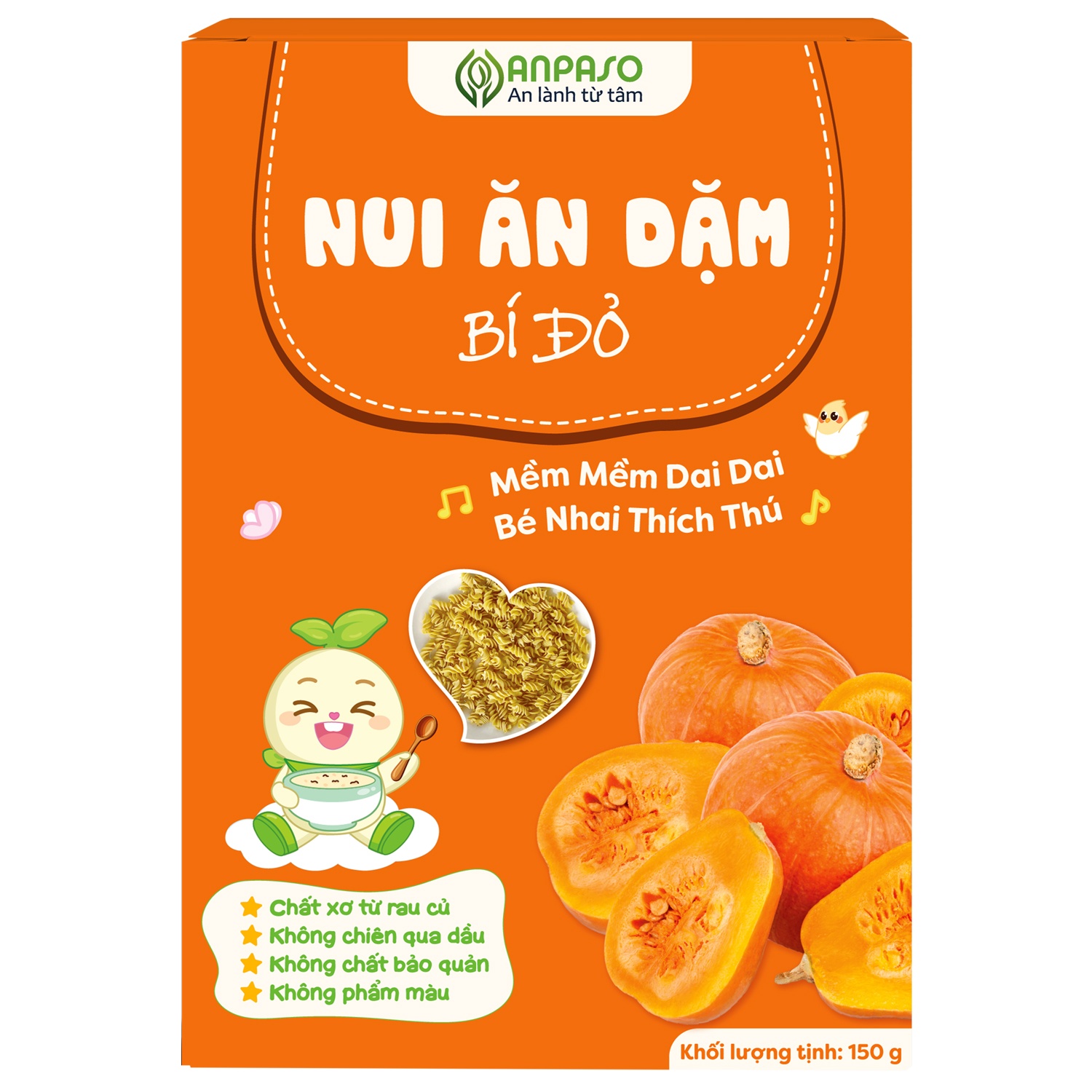 Nui ăn dặm bí đỏ Anpaso 150g