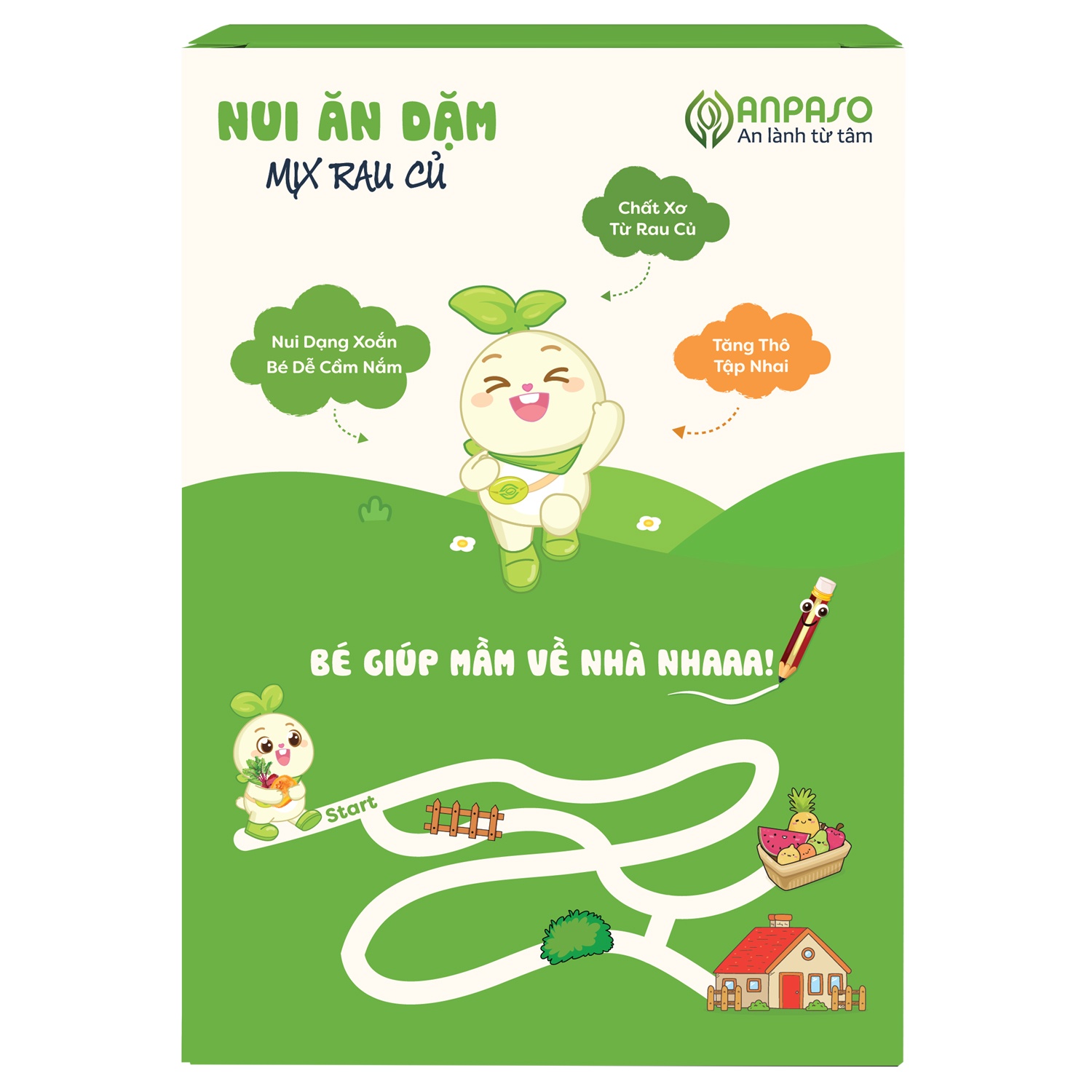 Công dụng nui ăn dặm mix rau củ Anpaso 150g