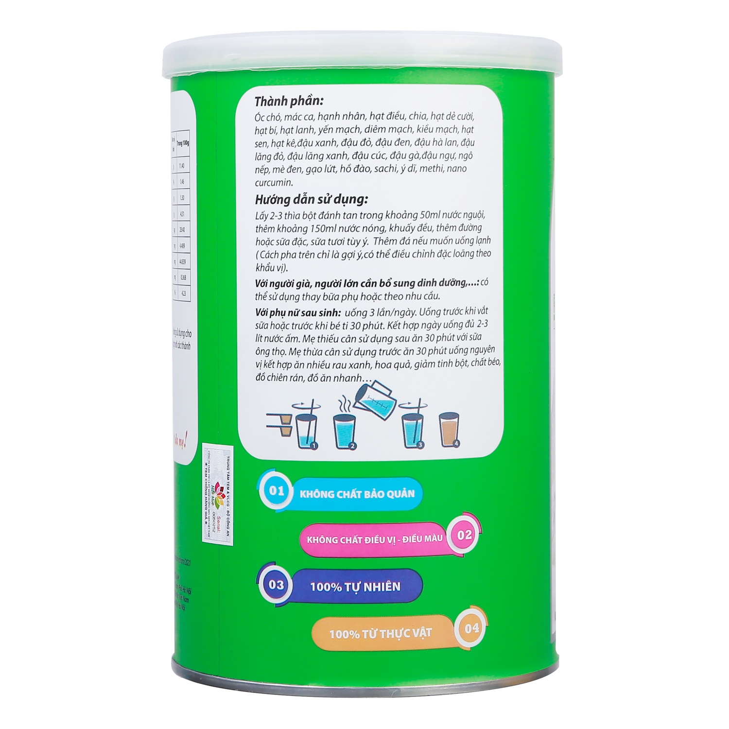 Bột ngũ cốc lợi sữa Min Min 500g hình 3